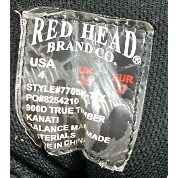 RED HEAD BRAND CAMO CAMOUFLAGE WATERPROOF BOOTS SIZE 4 TRUE TIMBER KANATI - Picture 2 of 7